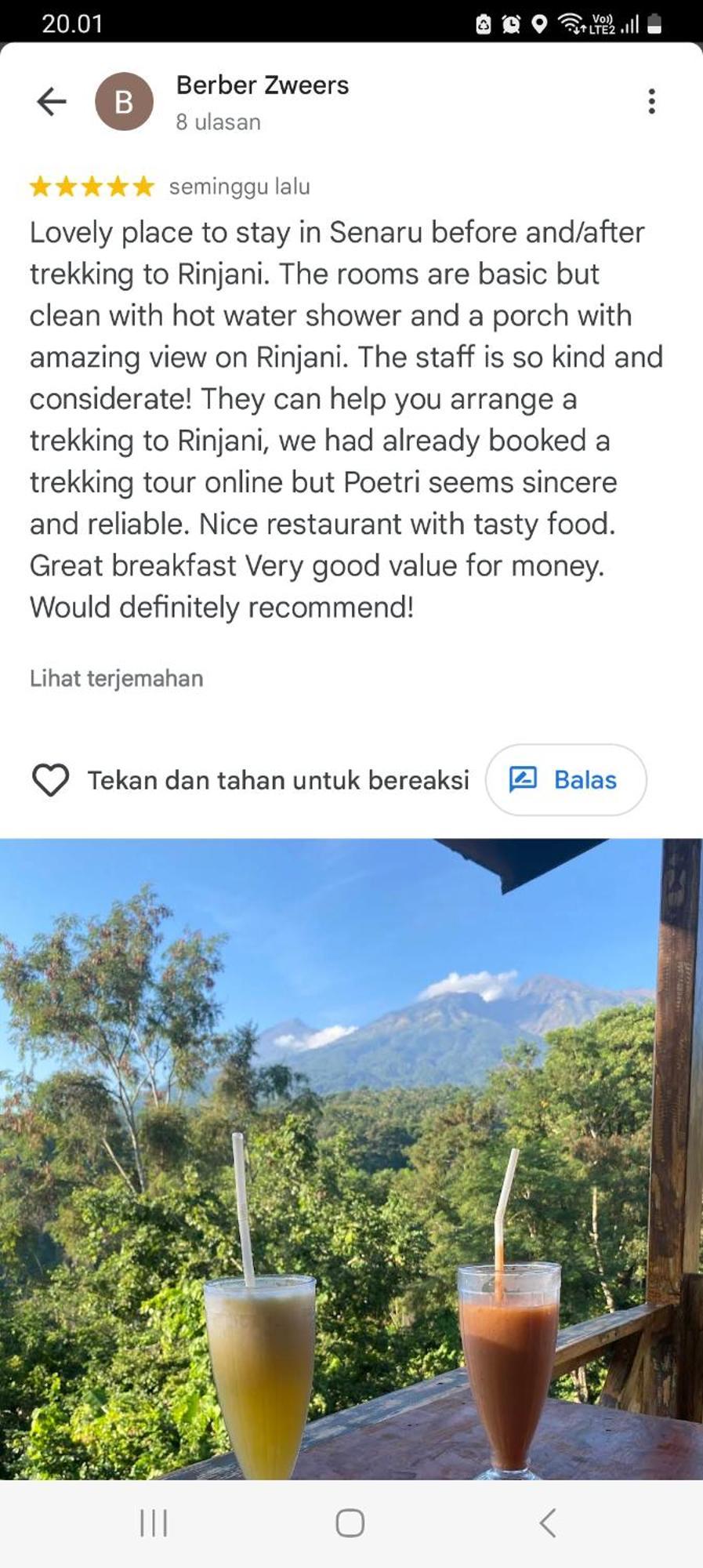 Poetri Bungalow & Restaurant Senaru Eksteriør bilde